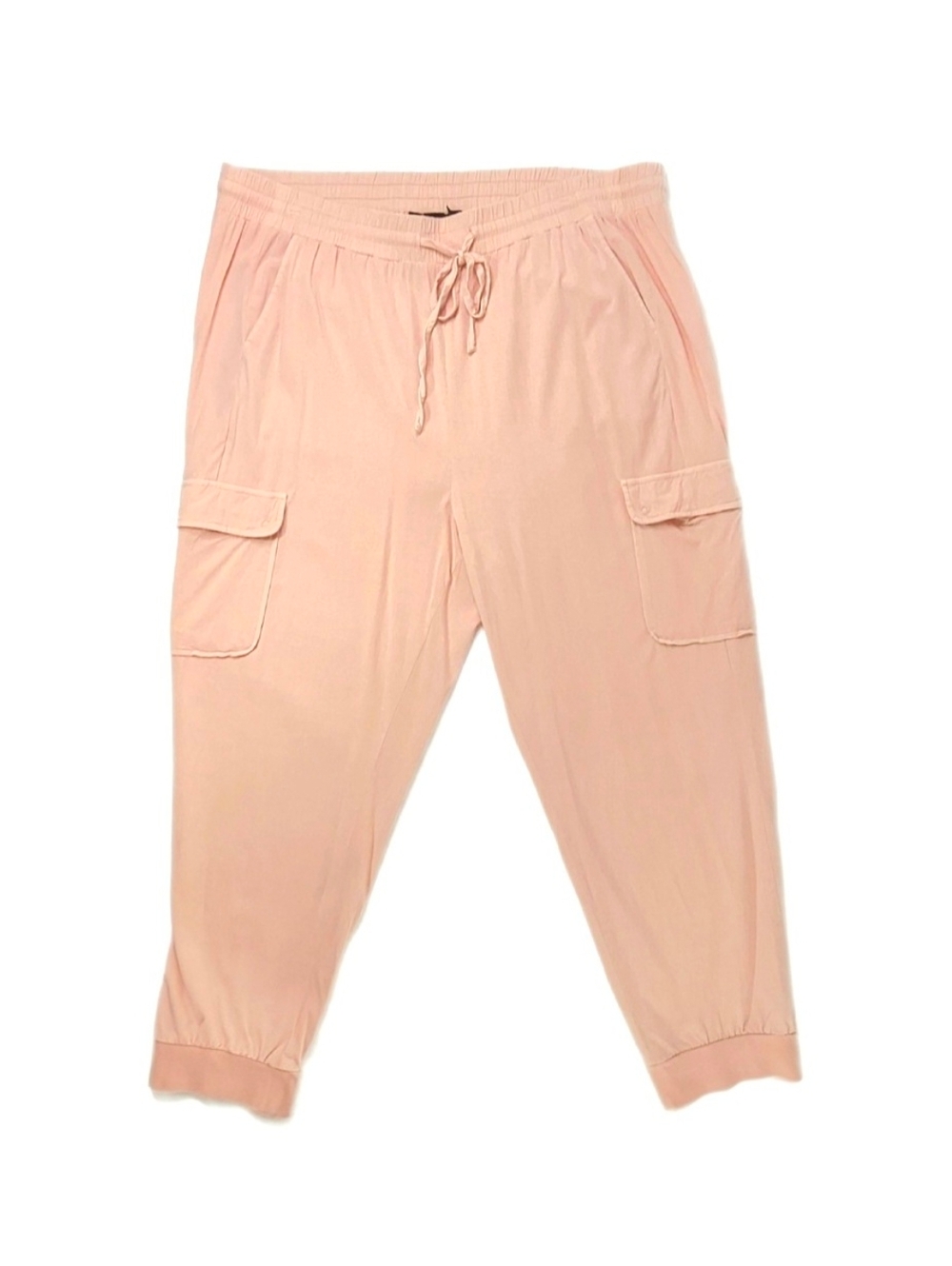 torrid Blush Drawstring Cargo Linen Straight-Leg Pants 3x Plus Size